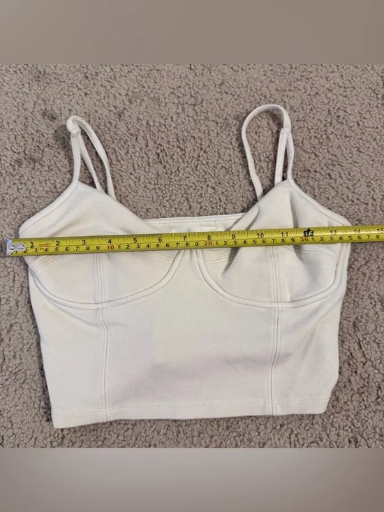 Oak + Fort Cream Crop Top Bustier Tank Womens Medium Minimalist Aritzia Style - Picture 5 of 5
